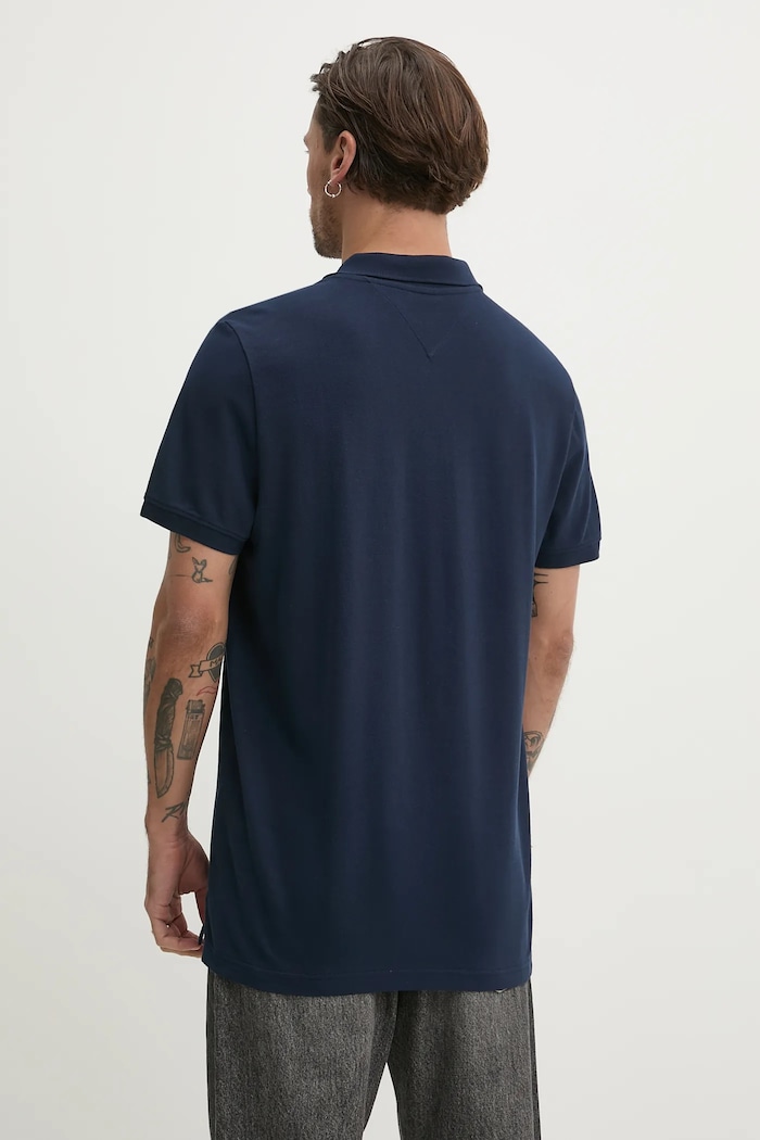 Odjeća Tommy Jeans polo za muškarce od pamuka DM0DM20676 mornarsko plava