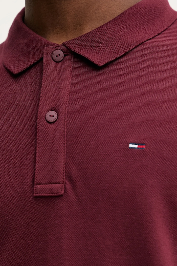Tommy Jeans polo tričko pánske bavlnené DM0DM20676 burgundské