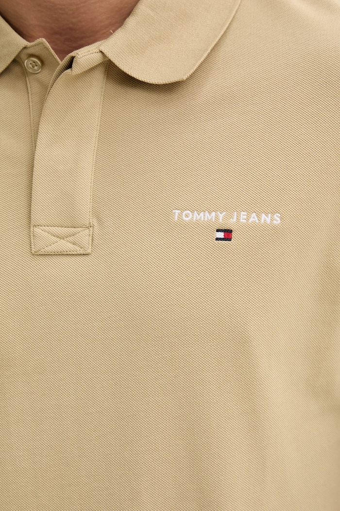Pamučna polo majica Tommy Jeans DM0DM20914 bež