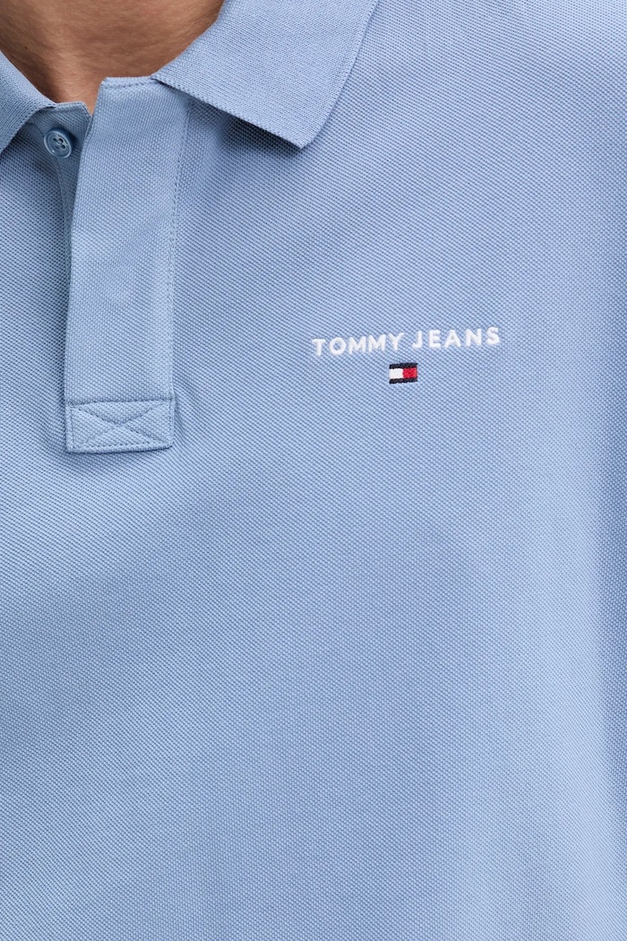 Pamučna polo majica Tommy Jeans DM0DM20914 plava