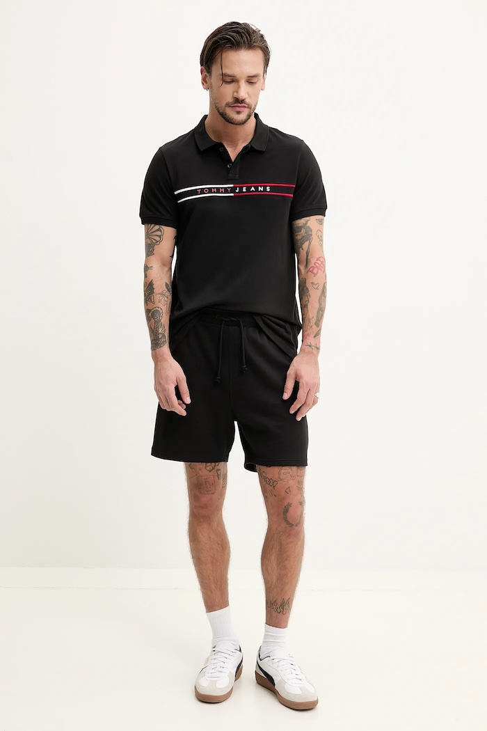 Tommy Jeans Polo bawełniane DM0DM20916 czarny SS25