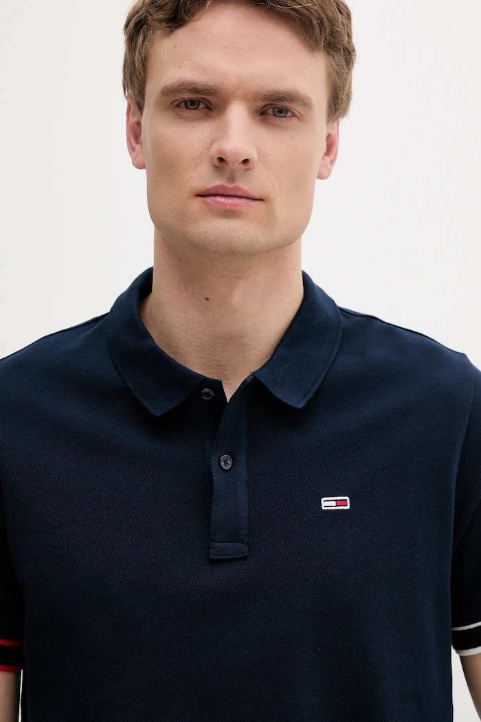 Odjeća Pamučna polo majica Tommy Jeans DM0DM21306 mornarsko plava