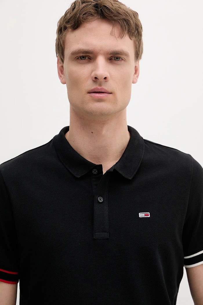 Odjeća Pamučna polo majica Tommy Jeans DM0DM21306 crna