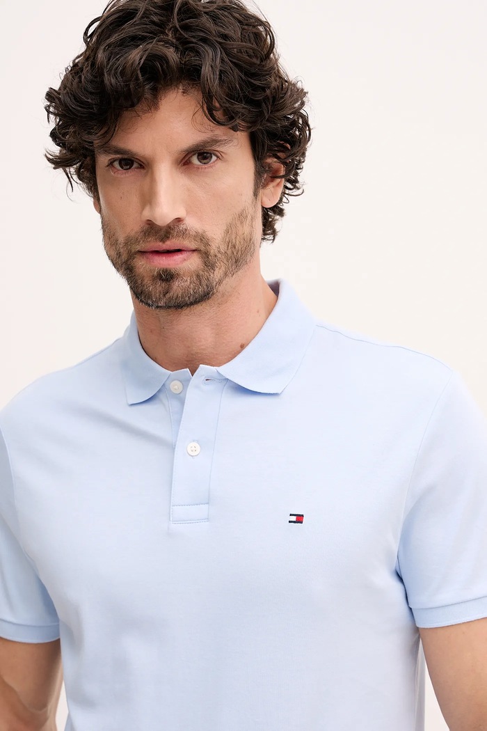Tommy Hilfiger polo tričko pánske bavlnené modrá MW0MW39994