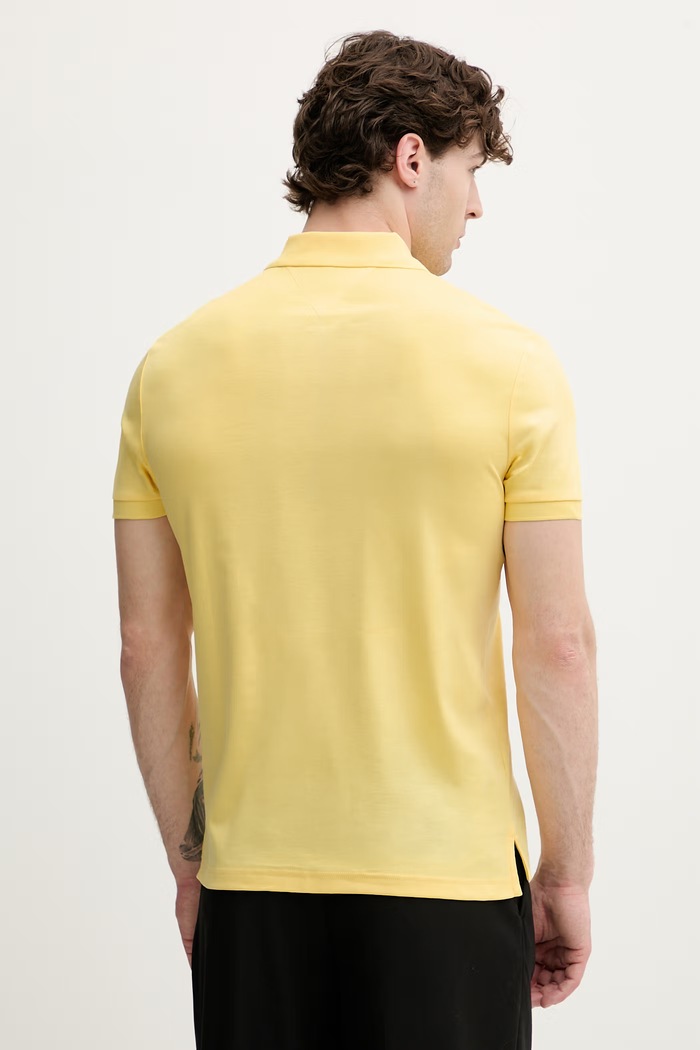 Odzież Tommy Hilfiger polo męskie bawełniane MW0MW39994 żółty