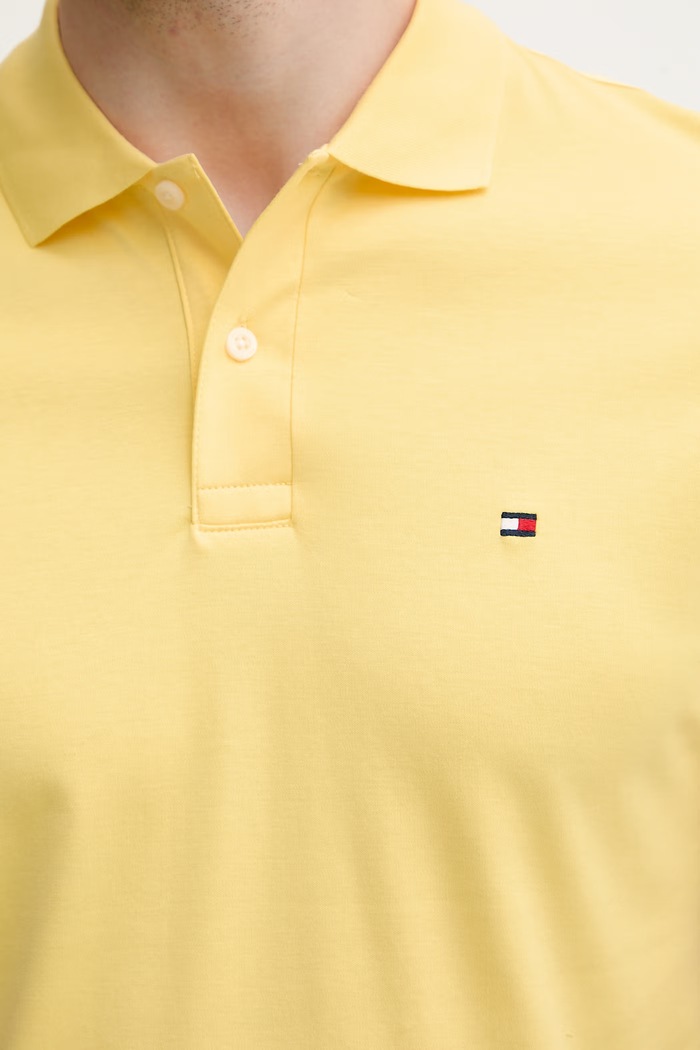 Tommy Hilfiger polo męskie bawełniane MW0MW39994 żółty