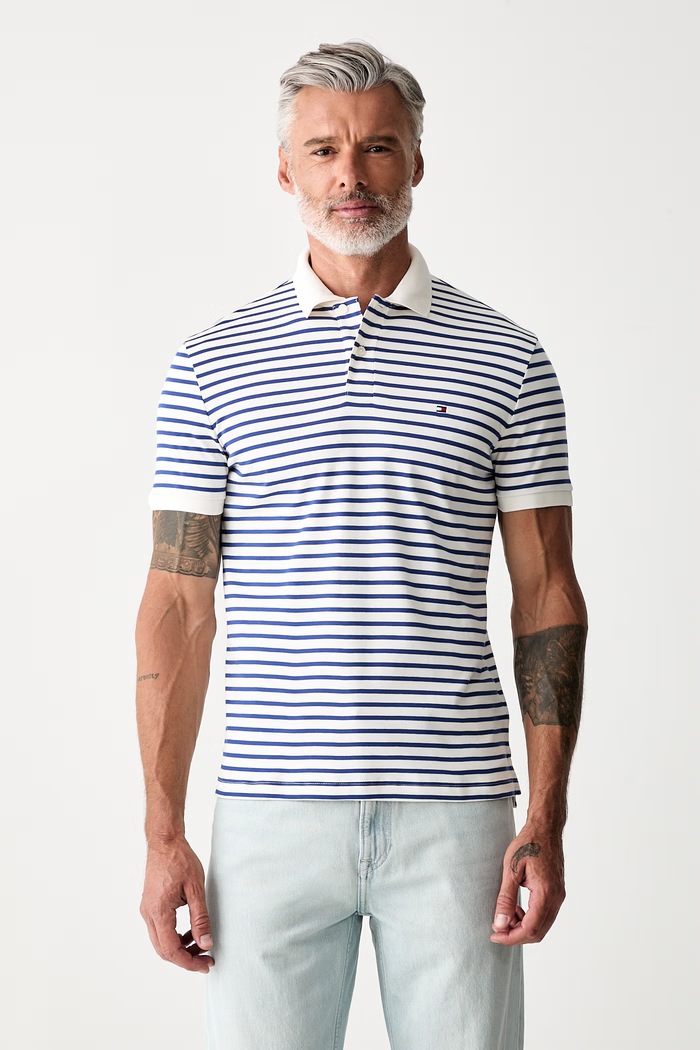 Tommy Hilfiger polo męskie bawełniane niebieski MW0MW39994