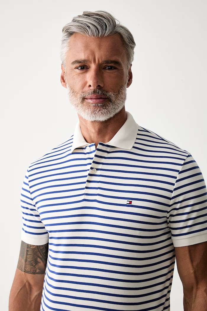 Tommy Hilfiger polo męskie bawełniane niebieski MW0MW39994