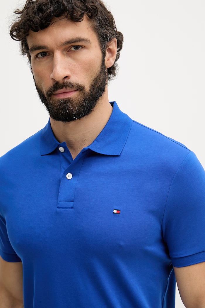 Tommy Hilfiger polo bărbați bumbac albastru MW0MW39994