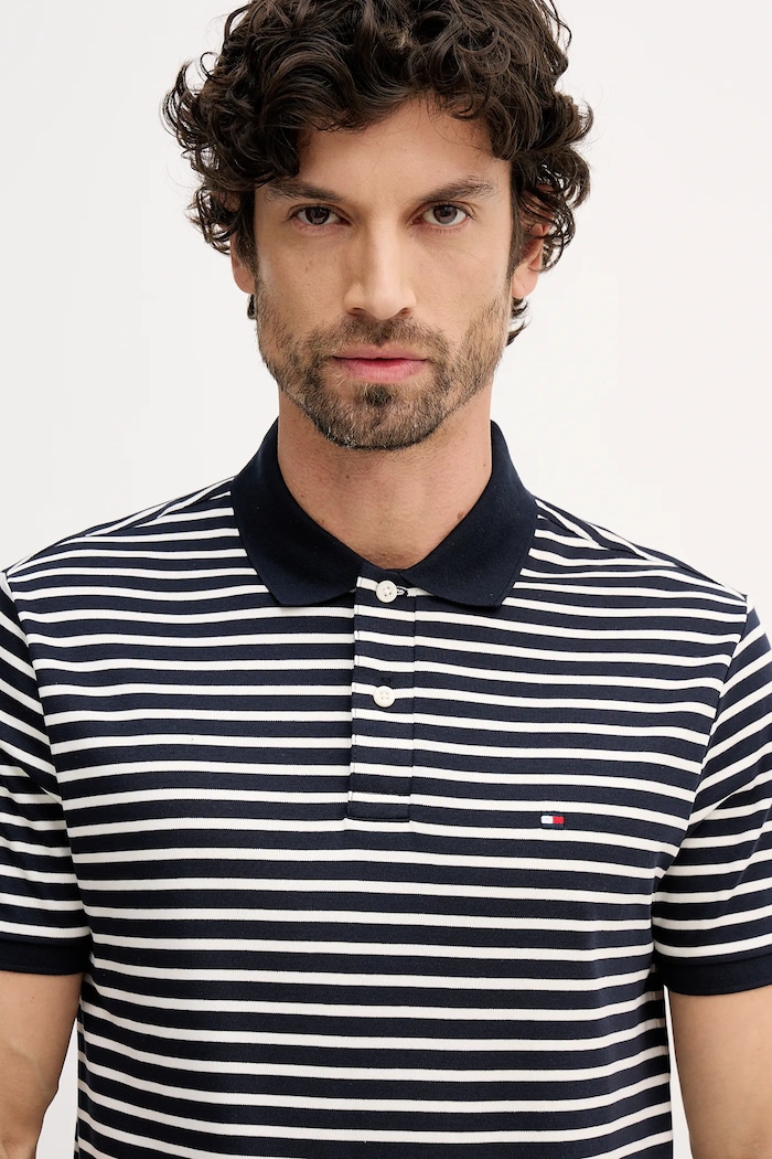 Tommy Hilfiger Polo bărbătesc din bumbac bleumarin MW0MW39994