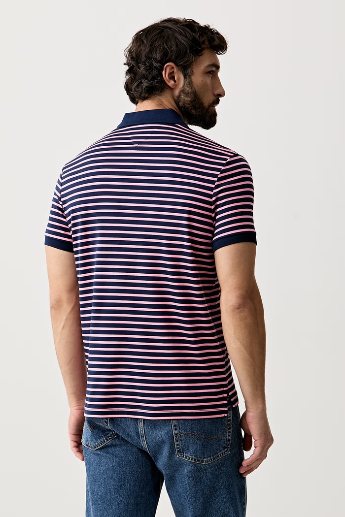 Ρούχα Tommy Hilfiger πόλο ανδρικό βαμβακερό MW0MW39994 σκούρο μπλε