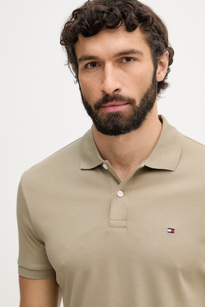 Tommy Hilfiger polo bărbătesc din bumbac verde MW0MW39994
