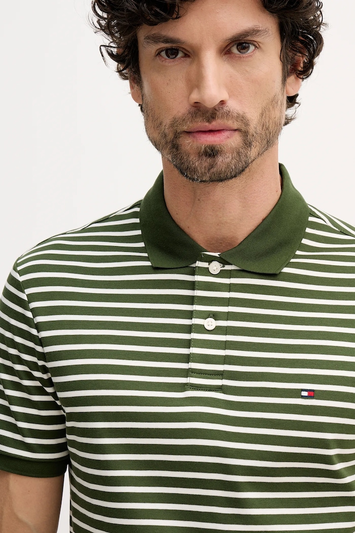 Tommy Hilfiger polo tričko pánske bavlnené zelená MW0MW39994