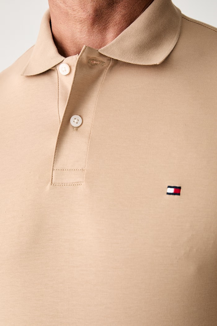 Tommy Hilfiger polo męskie bawełniane MW0MW39994 beżowy