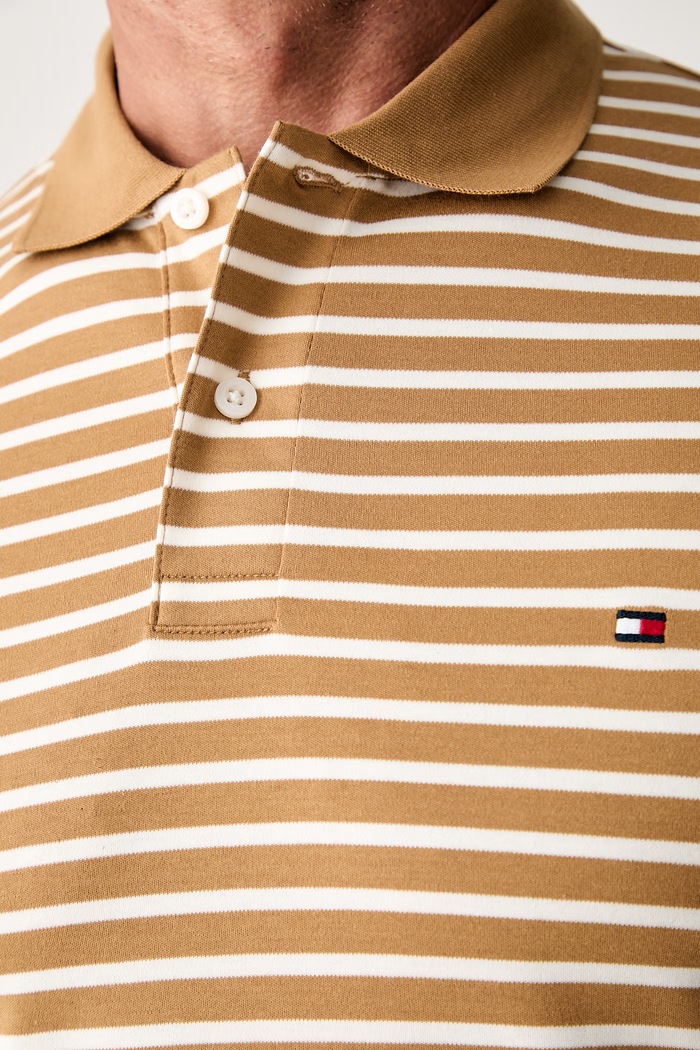 Tommy Hilfiger polo męskie bawełniane MW0MW39994 beżowy