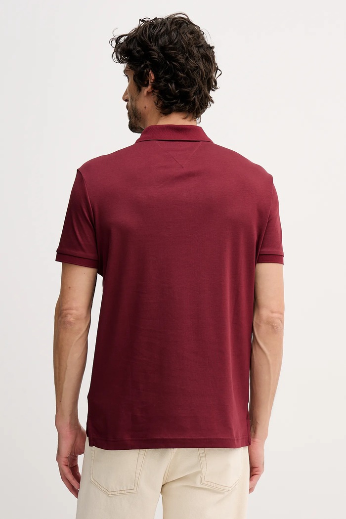 Oblečenie Tommy Hilfiger polo tričko pánske bavlnené MW0MW39994 burgundské