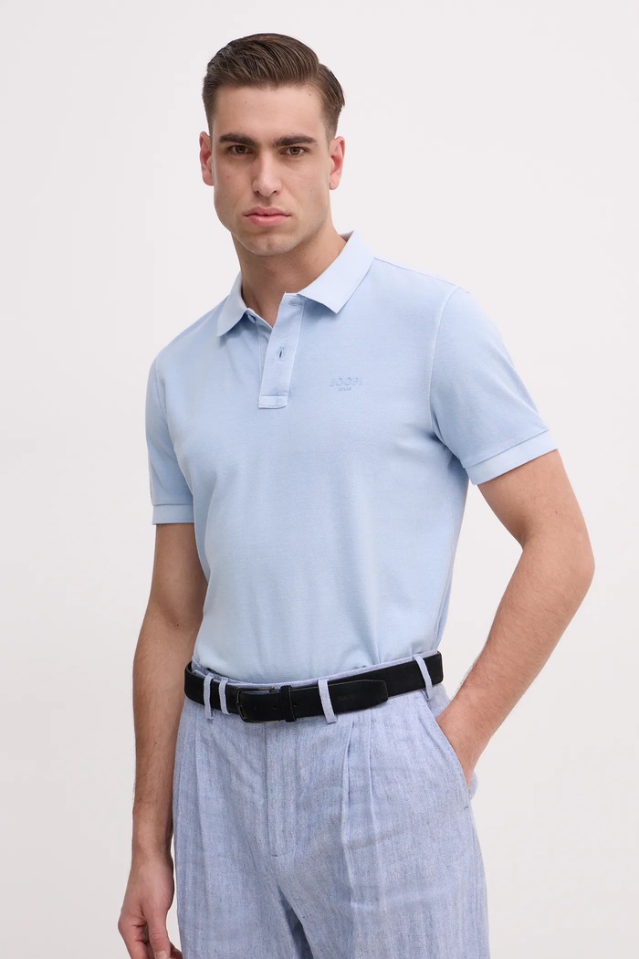 Joop! Polo tričko pánske bavlnené s elastanom modrá 30045619