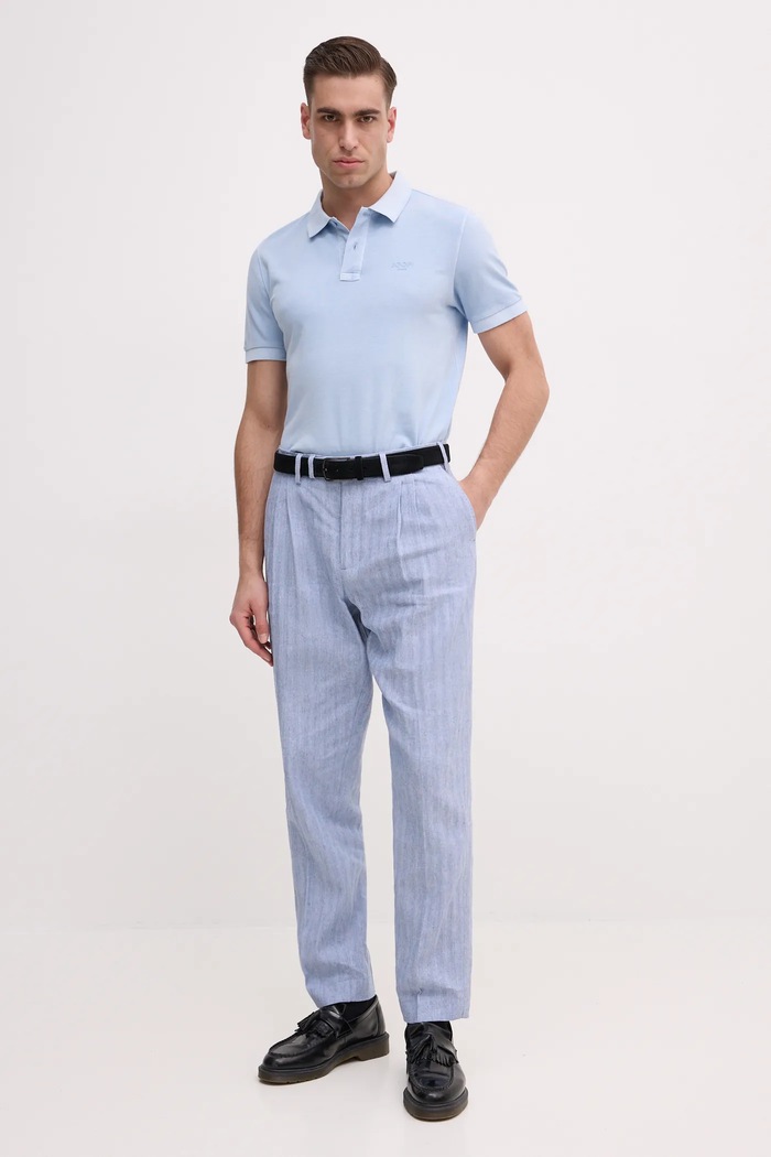 Joop! Polo tričko pánske bavlnené s elastanom 30045619 modrá SS26