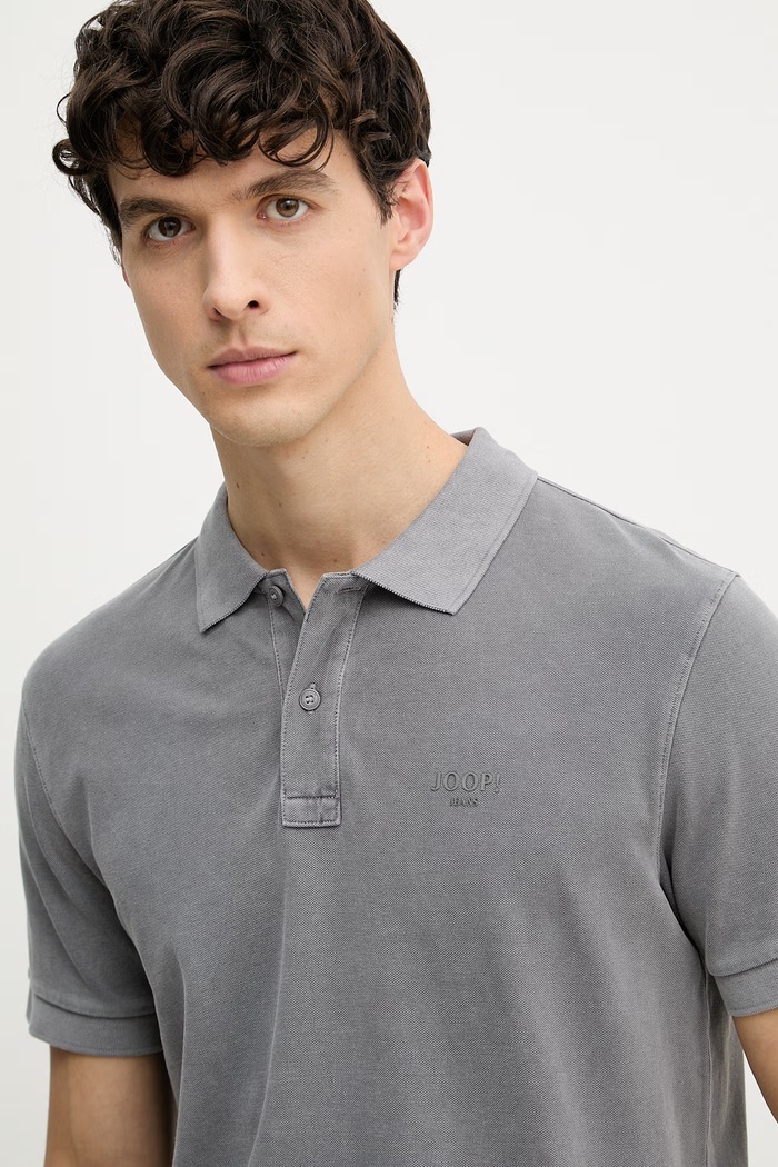 Joop! polo majica moška bombažna z elastanom siva 30045619
