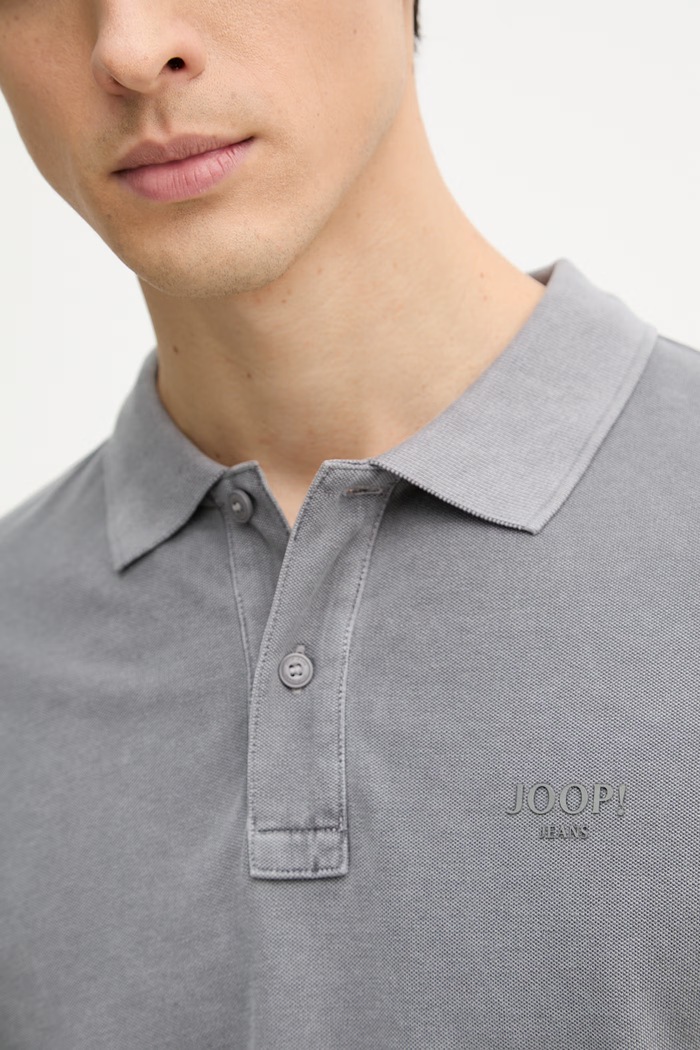 Joop! polo majica moška bombažna z elastanom 30045619 siva