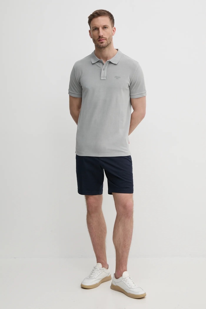 Joop! polo bărbătesc din bumbac cu elastan 30045619 gri SS26