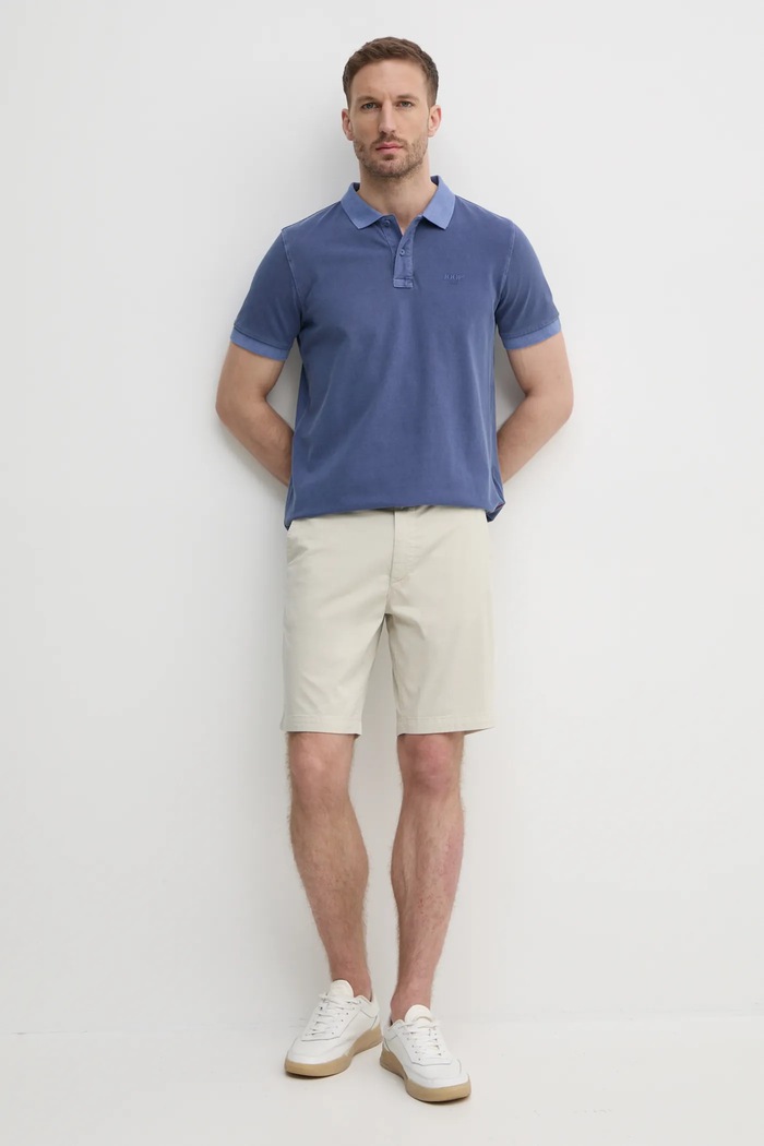 Joop! polo tričko pánske bavlnené s elastanom 30045619 modrá SS26