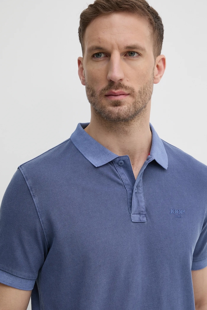 Joop! polo tričko pánske bavlnené s elastanom modrá 30045619