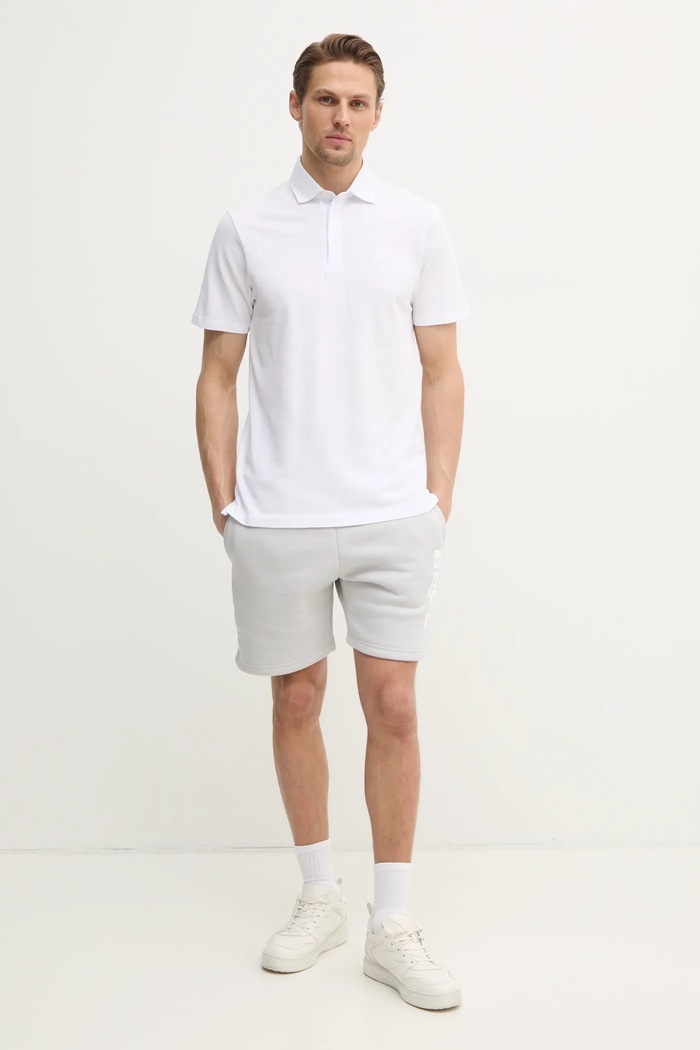 Hackett London Polo de bumbac HM563444 alb SS25