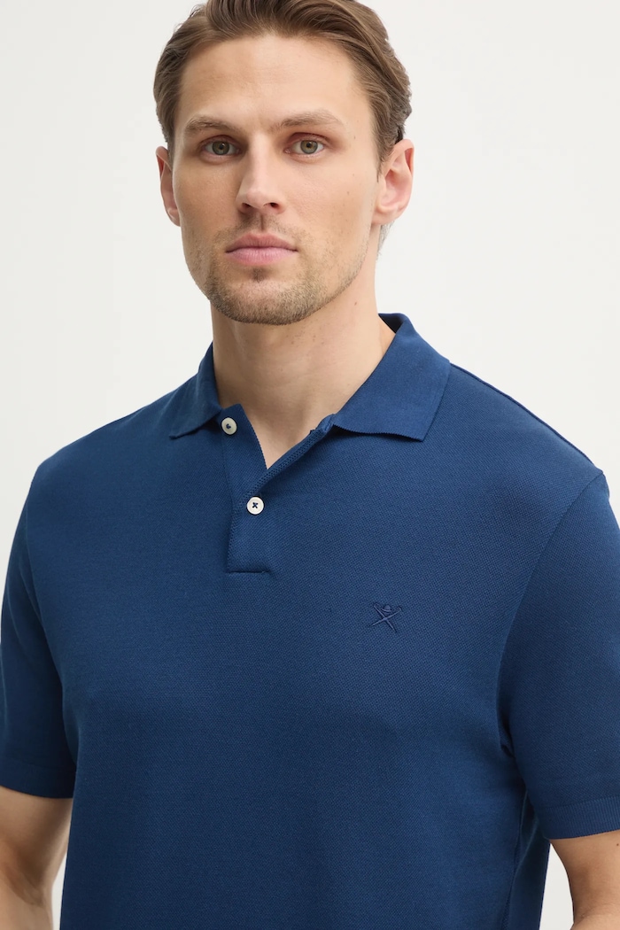 Hackett London pamut póló sötétkék HM563450
