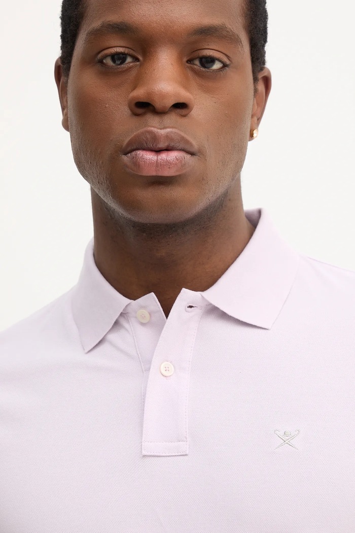 Bombažen polo Hackett London vijolična HM563426