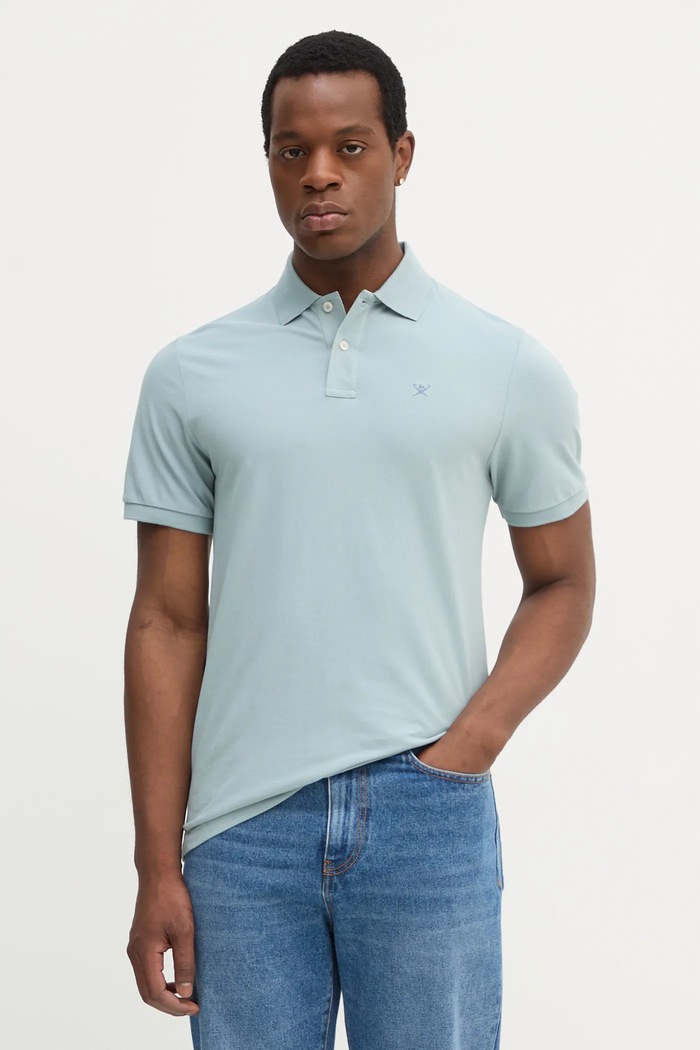 Hackett London pamut póló sima kék HM563426