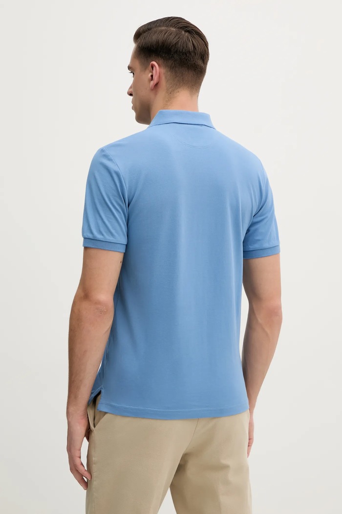 Oblečení Bavlněné polo tričko Hackett London HM563426 modrá
