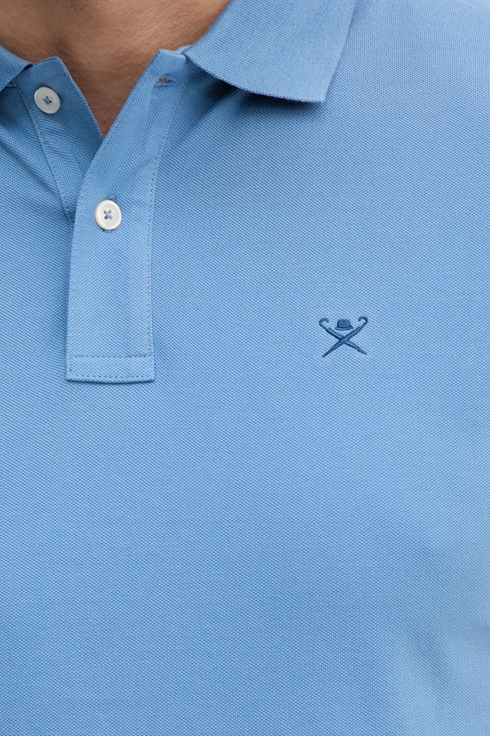 Bavlněné polo tričko Hackett London HM563426 modrá