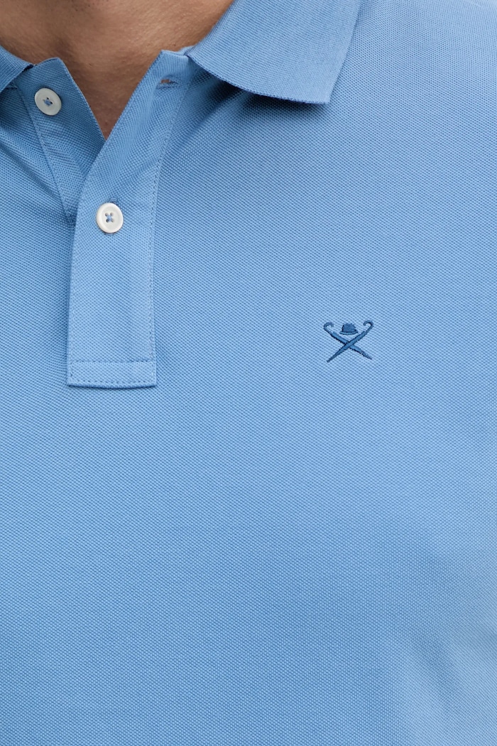Bavlněné polo tričko Hackett London HM563426 modrá