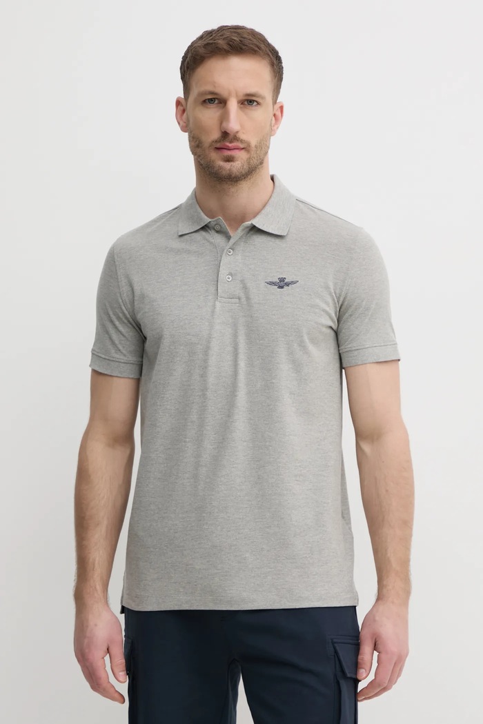 Aeronautica Militare polo regular szary PO1843P191