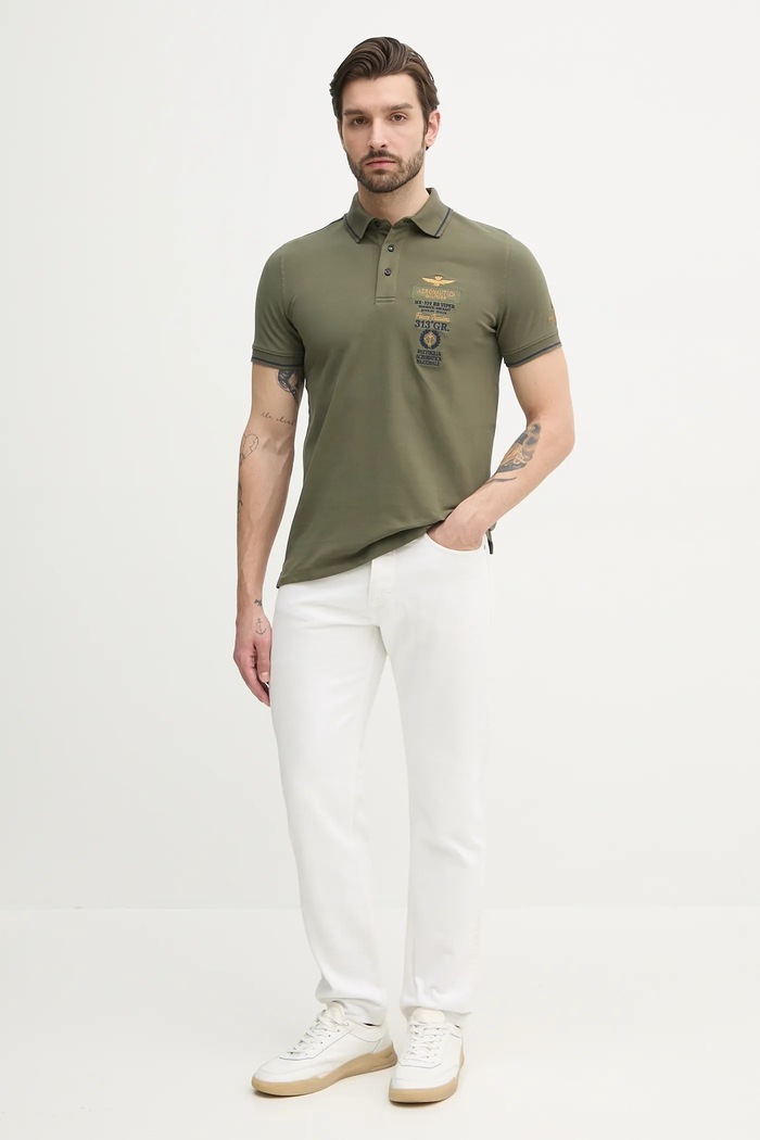 Aeronautica Militare polo PO1853P191 verde SS25
