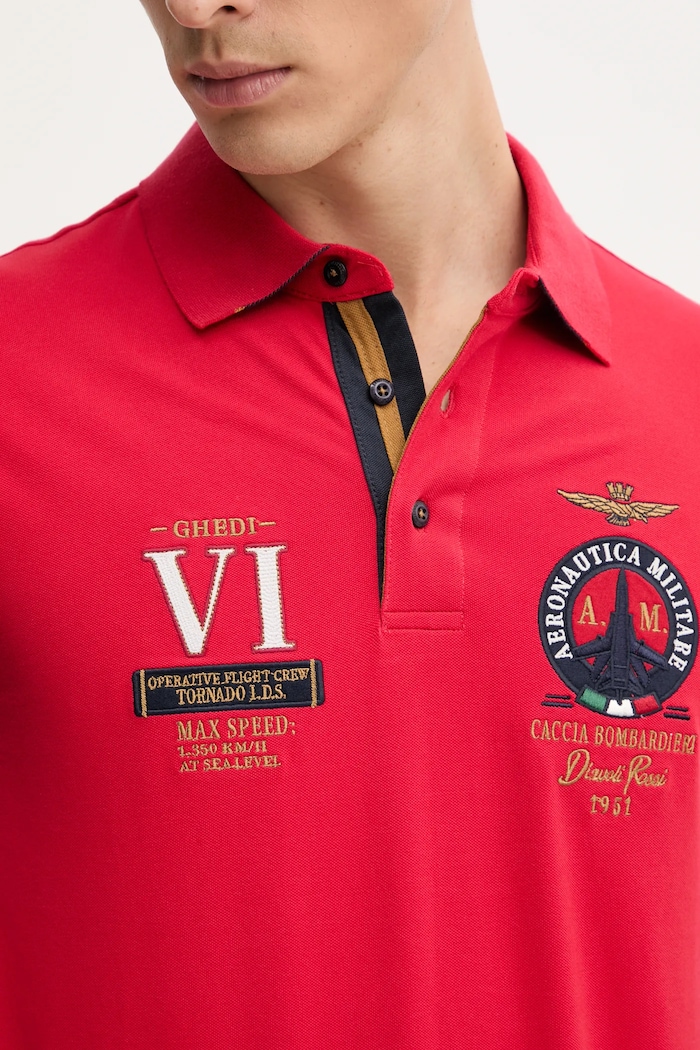 Polo tričko Aeronautica Militare červená PO1856P191