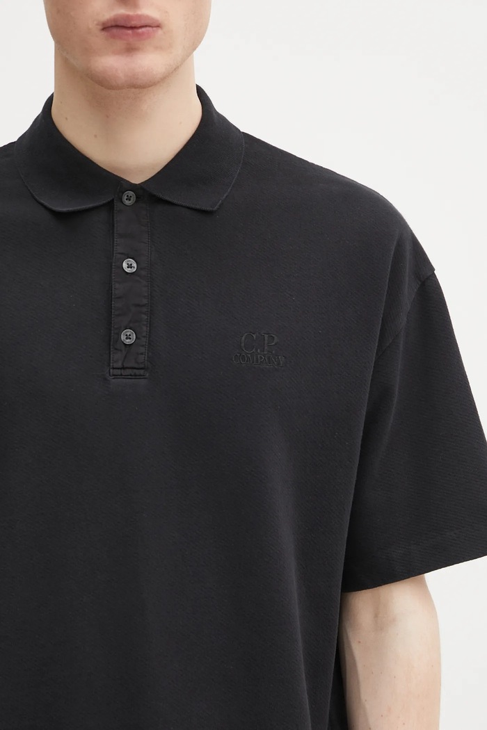 C.P. Company polo bawełniane czarny 18CMPL320A110396G