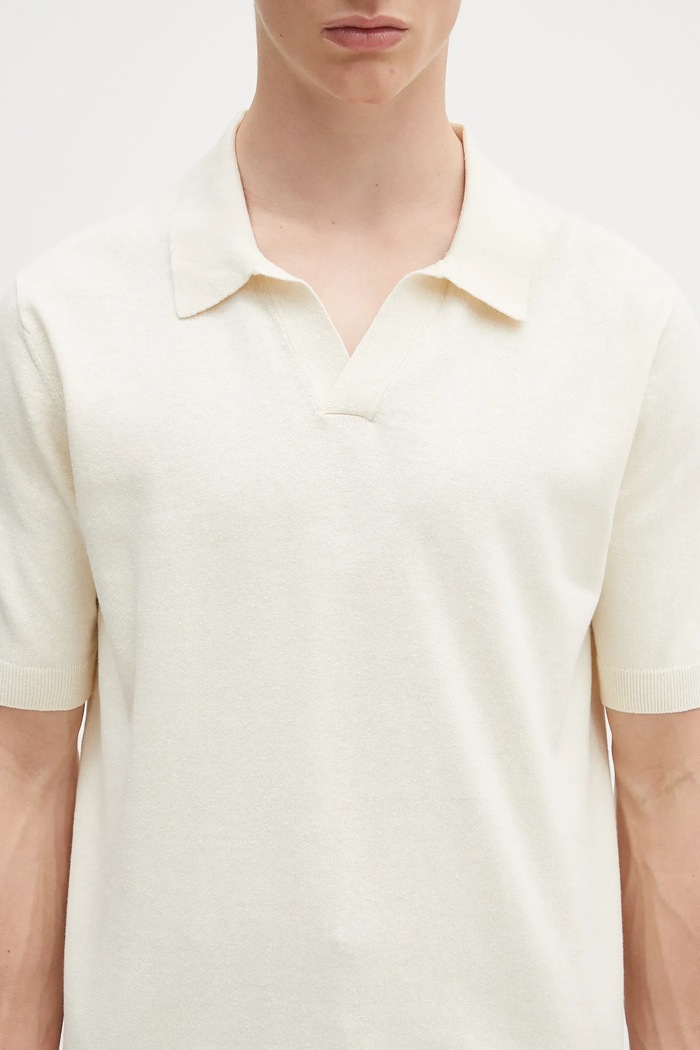 Norse Projects polo din in Leif Cotton Linen Polo bej N45.0502.0219