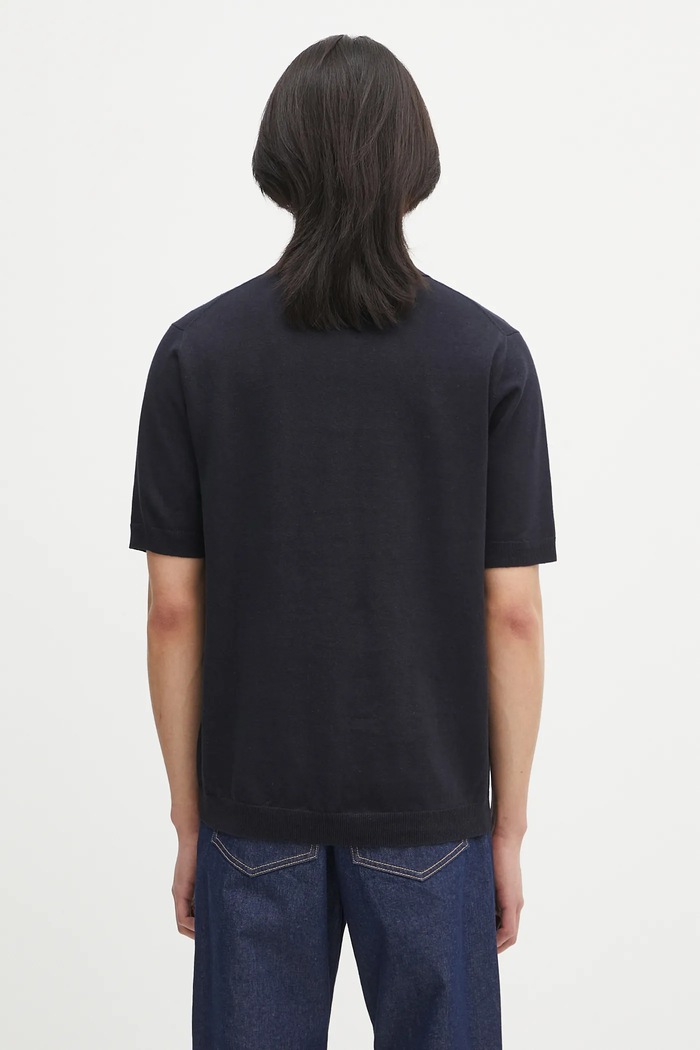 Ρούχα Λινό πόλο Norse Projects Leif Cotton Linen Polo N45.0502.7004 σκούρο μπλε