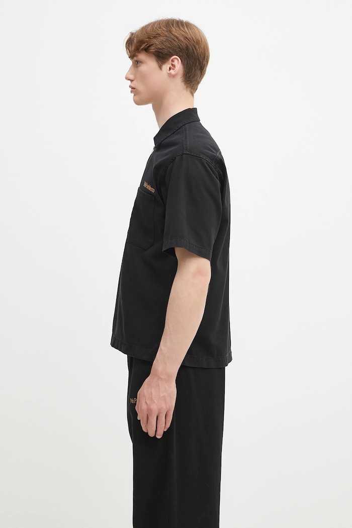 No Problemo pamut póló Mini Problemo SS Work Shirt - Twill NP4011403 fekete SS25