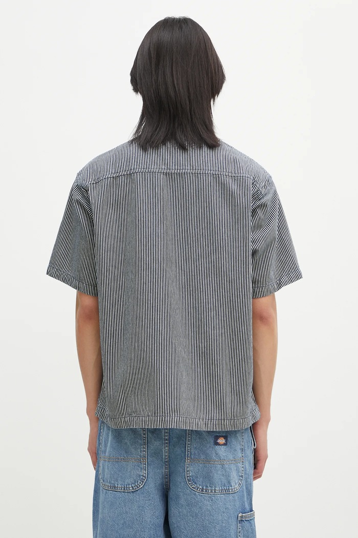 Ruházat No Problemo pamut póló Mini Problemo SS Work Shirt - Denim NP4011303 sötétkék