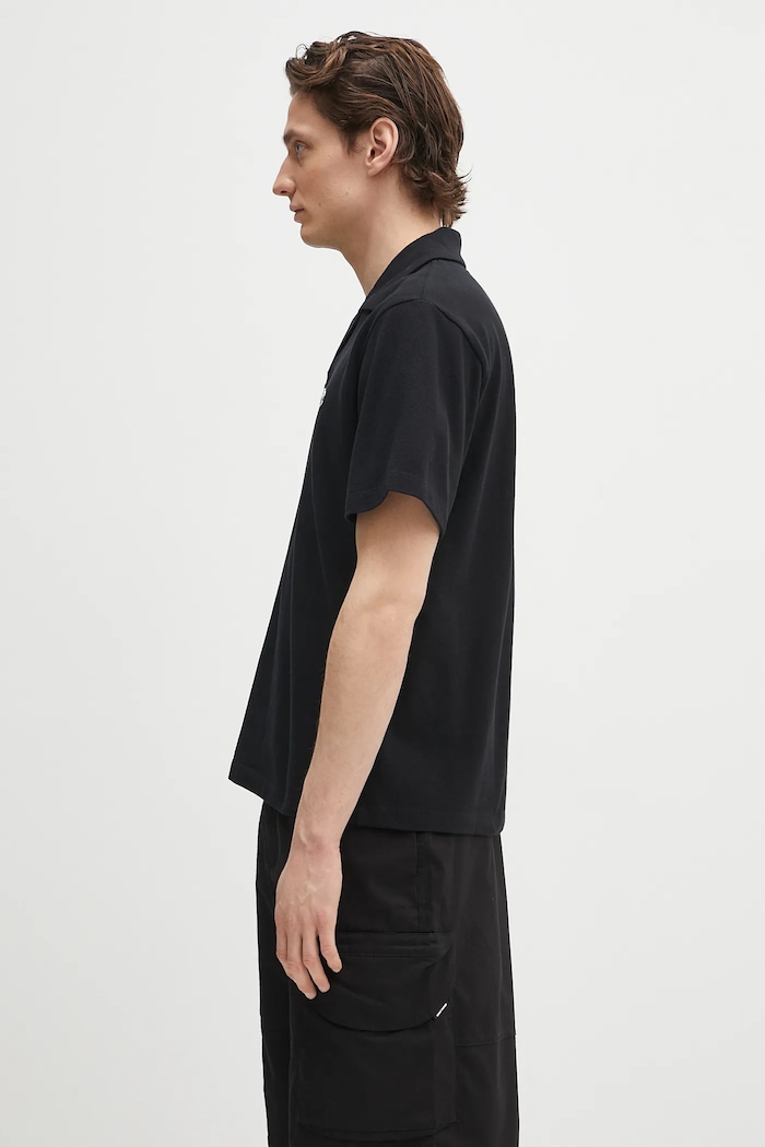 Памучна тениска с яка AMBUSH Polo Shirt 12115323 черен SS25