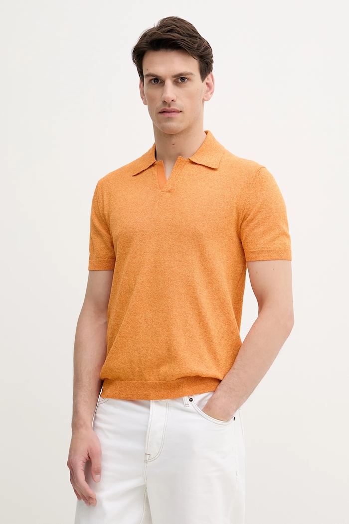 Polo tričko United Colors of Benetton hladký oranžová 115RK301I