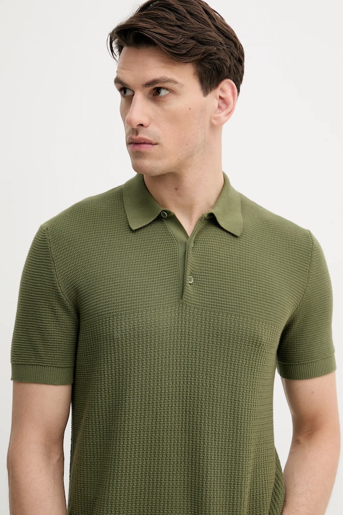 Bavlněné polo tričko United Colors of Benetton zelená 1198U301H