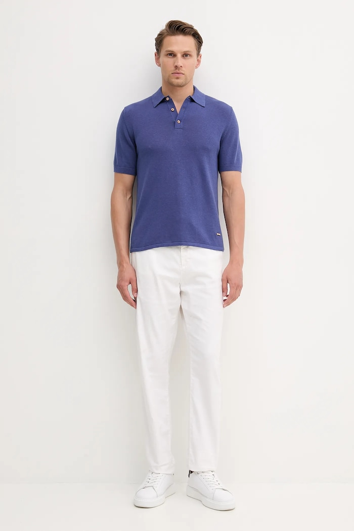 Polo tričko United Colors of Benetton 14HAU301K fialová SS25