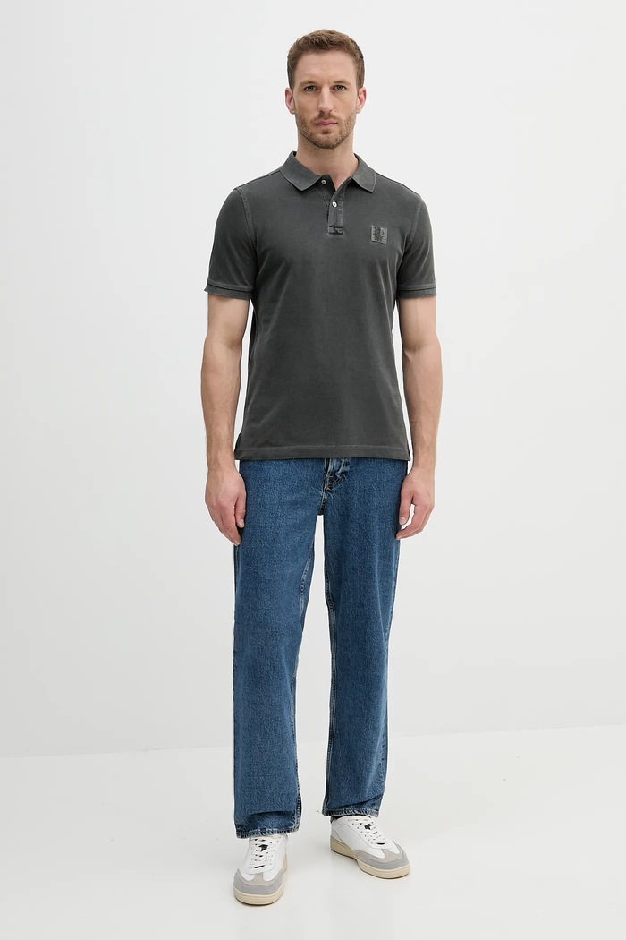 United Colors of Benetton polo de bumbac 3089U302D gri SS25