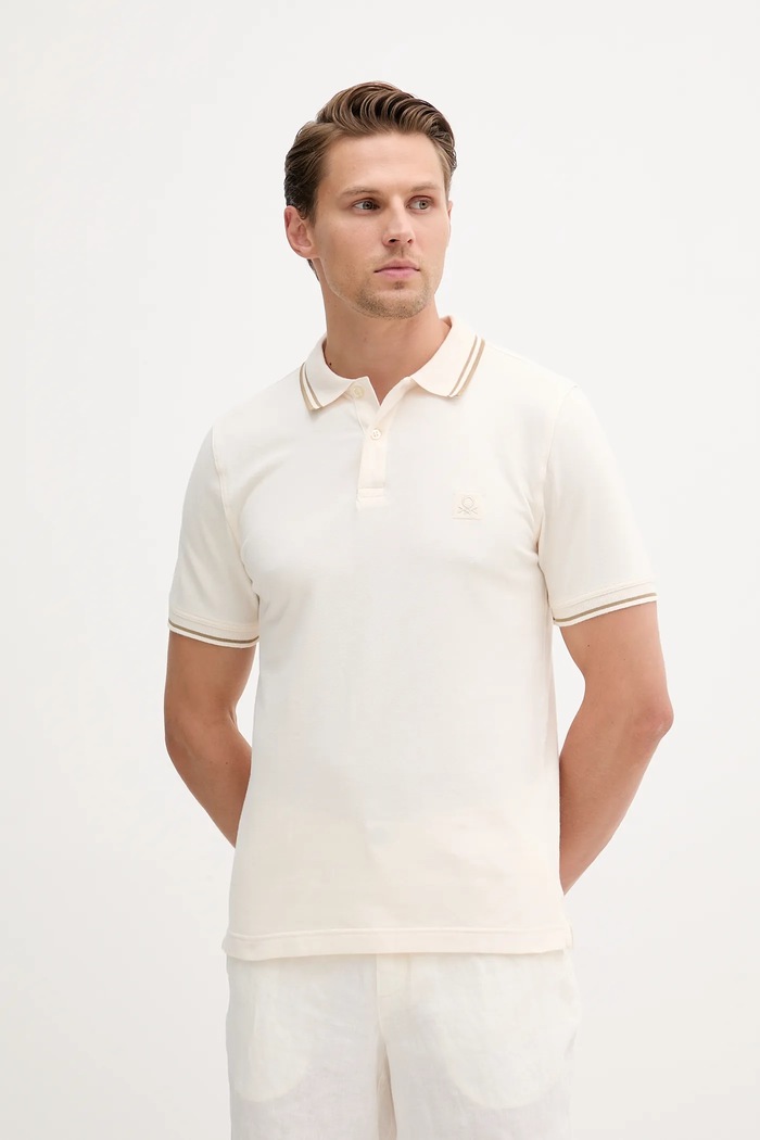 United Colors of Benetton Polo tričko United Colors of Benetton béžová 3F9HU302E