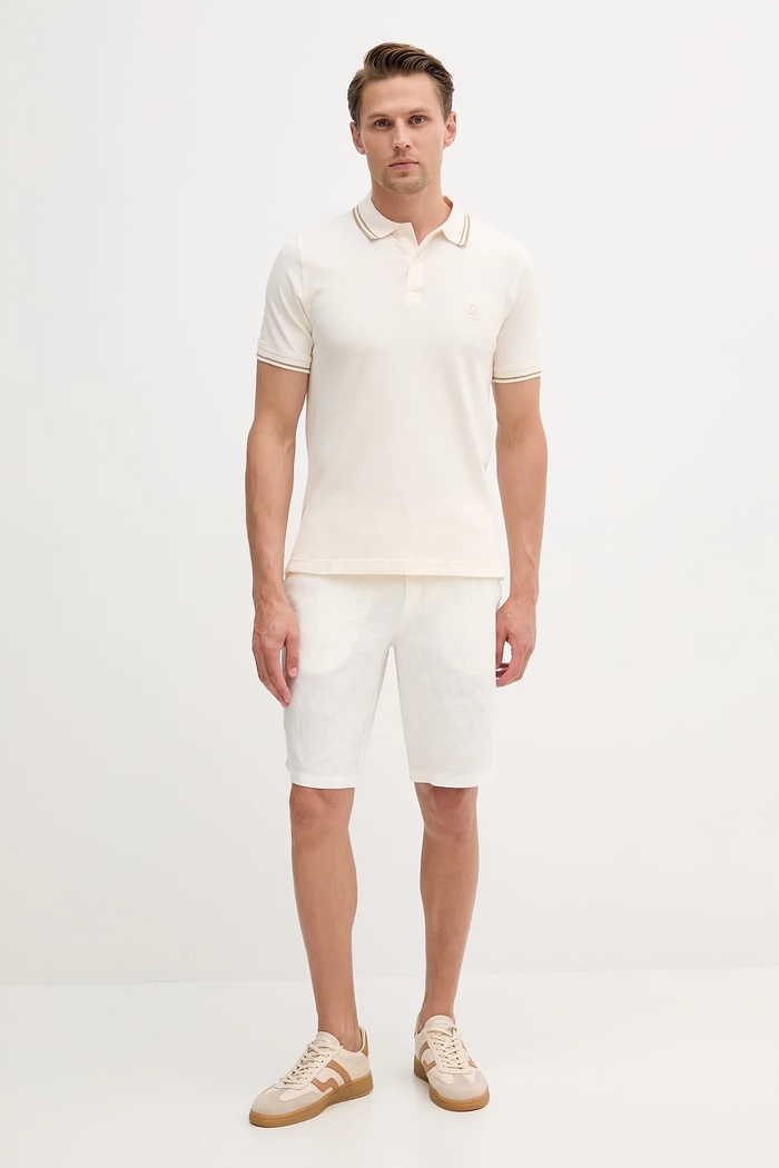 United Colors of Benetton Polo tričko United Colors of Benetton 3F9HU302E béžová SS25