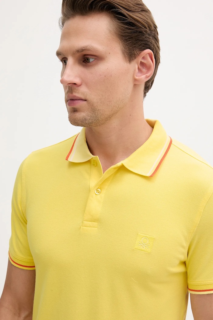 Polo tričko United Colors of Benetton žltá 3F9HU302E